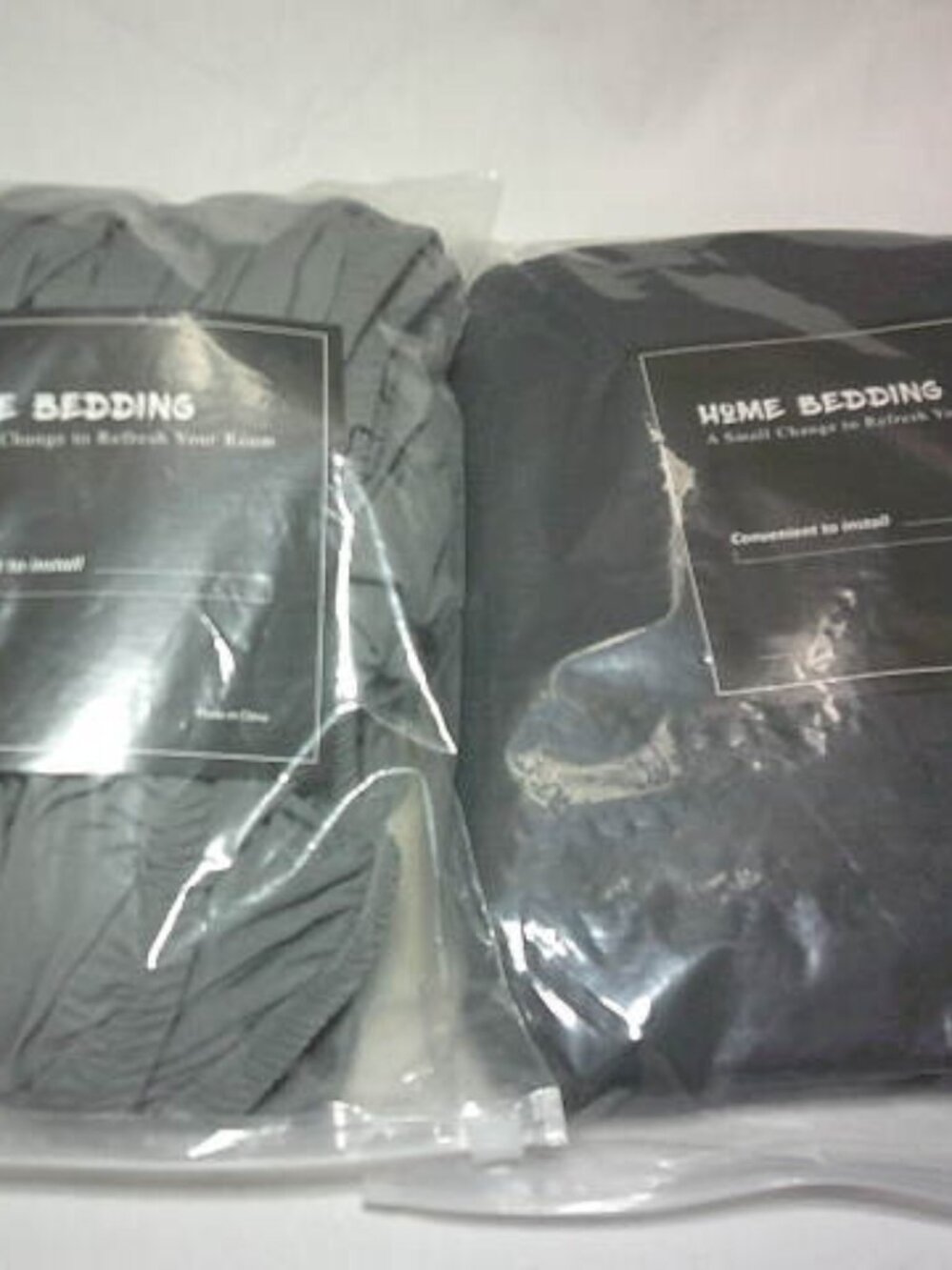 LOT 2 NEW TWIN SIZE BOX SPRING COVERS 4 WAY STRETCH GRAY & CHARCOAL GREY AMAZON